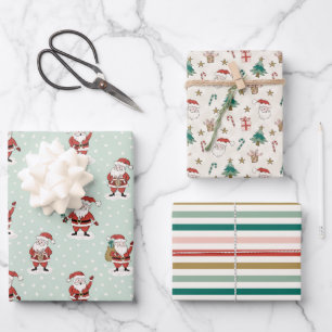 Weihnachtswrapping Paper Flat Sheet Set 3 Geschenkpapier Set