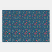 Weihnachtswrapping Paper Flat Sheet Set 3 Geschenkpapier Set (Vorderseite 3)