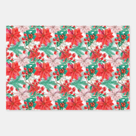 Weihnachtswrapping Paper Flat Sheet Set 3 Geschenkpapier Set