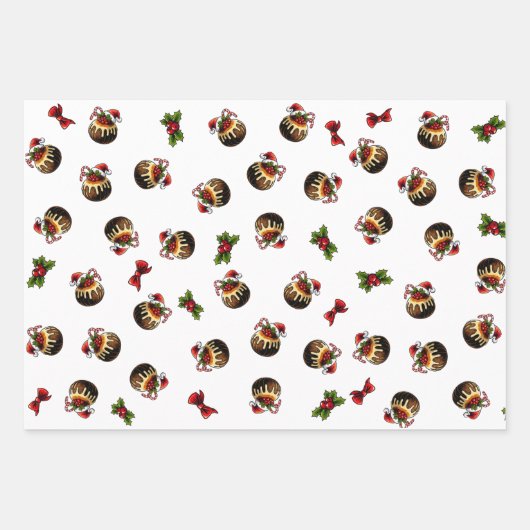Weihnachtswrapping Paper Flat Sheet Set 3 Geschenkpapier Set (Vorderseite 3)