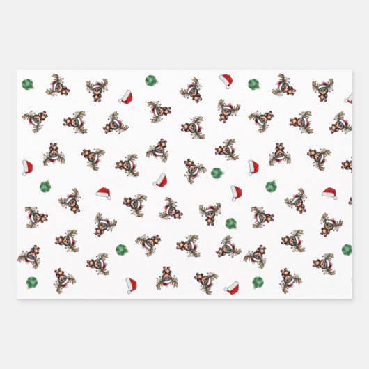 Weihnachtswrapping Paper Flat Sheet Set 3 Geschenkpapier Set (Vorderseite)