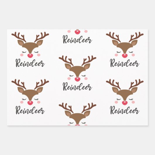 Weihnachtswrapping Paper Flat Sheet Set 3 Geschenkpapier Set (Vorderseite 3)