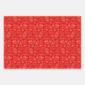 Weihnachtswrapping Paper Flat Sheet Set 3 Geschenkpapier Set (Vorderseite 3)