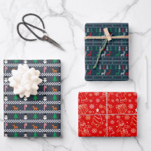 Weihnachtswrapping Paper Flat Sheet Set 3