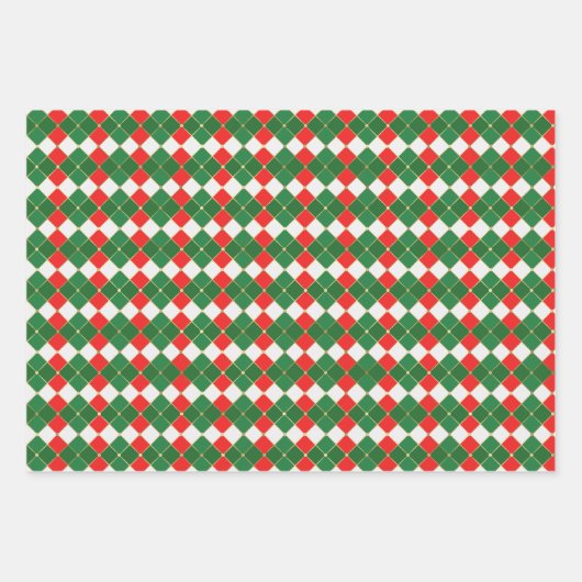 Weihnachtswrapping Paper Flat Sheet Set 3 Geschenkpapier Set (Vorderseite 2)