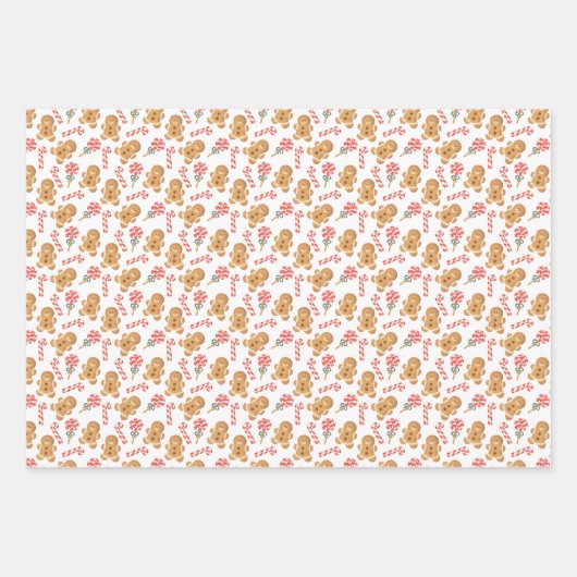 Weihnachtswrapping Paper Flat Sheet Set 3 Geschenkpapier Set (Vorderseite)