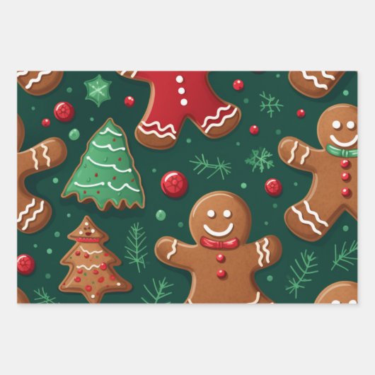 Weihnachtswrapping Paper Flat Sheet Set 3 Geschenkpapier Set (Vorderseite)