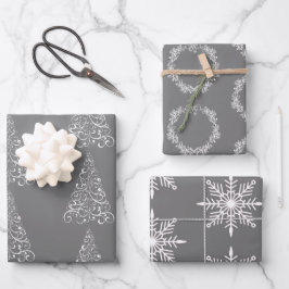 Weihnachtswrapping Paper Flat Sheet Set 3 Geschenkpapier Set