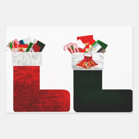 Weihnachtswrapping Paper Flat Sheet Set 3 Geschenkpapier Set (Vorderseite 3)