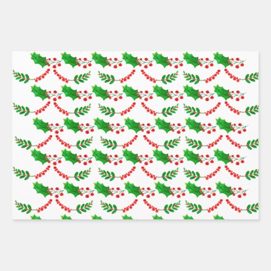 Weihnachtswrapping Paper Flat Sheet Set 3 Geschenkpapier Set (Vorderseite 3)