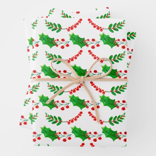 Weihnachtswrapping Paper Flat Sheet Set 3 Geschenkpapier Set (Beispiel)