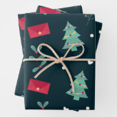 Weihnachtswrapping Paper Flat Sheet Set 3 Geschenkpapier Set (Beispiel)