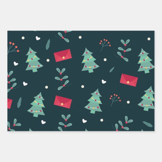 Weihnachtswrapping Paper Flat Sheet Set 3 Geschenkpapier Set (Vorderseite)