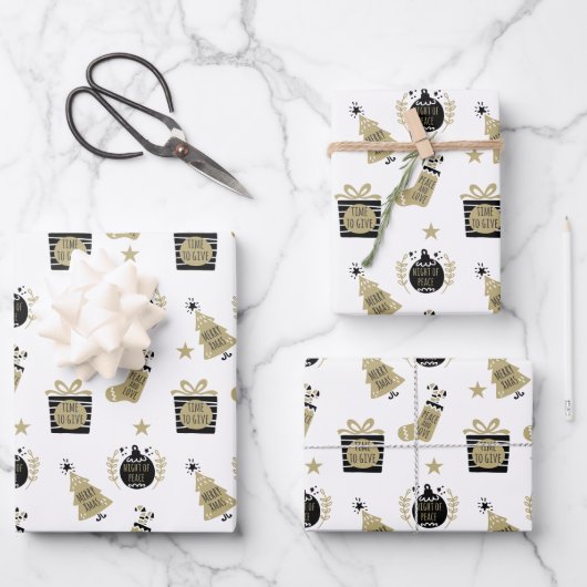 Weihnachtswrapping Paper Flat Sheet Set 3 Geschenkpapier Set (Vorderseite)