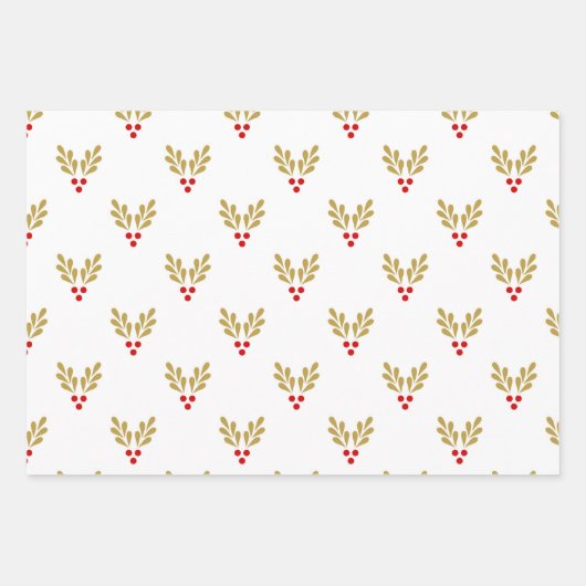 Weihnachtswrapping Paper Flat Sheet Set 3 Geschenkpapier Set (Vorderseite 3)