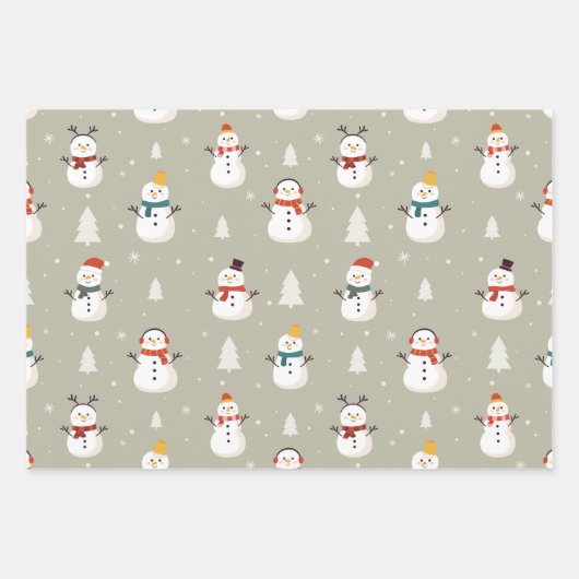 Weihnachtswrapping Paper Flat Sheet Set 3 Geschenkpapier Set (Vorderseite 2)