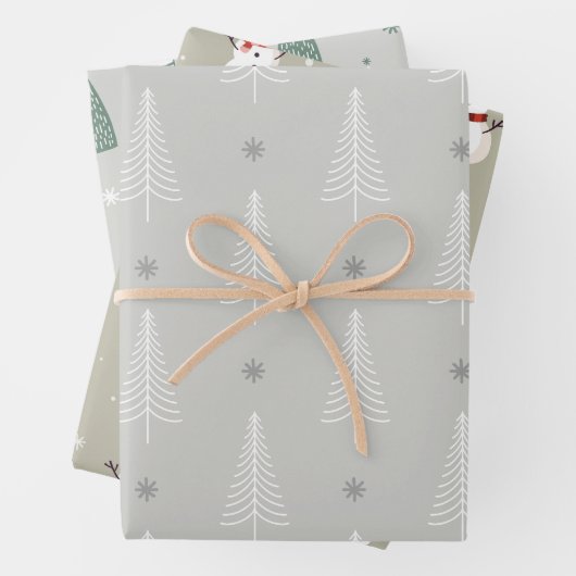 Weihnachtswrapping Paper Flat Sheet Set 3 Geschenkpapier Set (Beispiel)