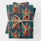 Weihnachtswrapping Paper Flat Sheet Set 3 Geschenkpapier Set (Beispiel)