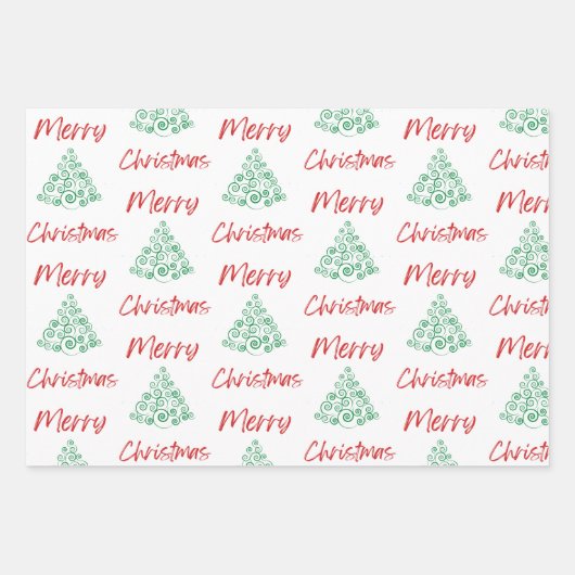 Weihnachtswrapping Paper Flat Sheet Set 3 Geschenkpapier Set (Vorderseite 2)
