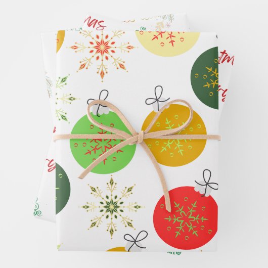 Weihnachtswrapping Paper Flat Sheet Set 3 Geschenkpapier Set (Beispiel)