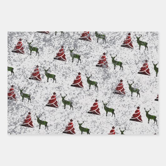 Weihnachtswrapping Paper Flat Sheet Set 3 Geschenkpapier Set (Vorderseite 3)