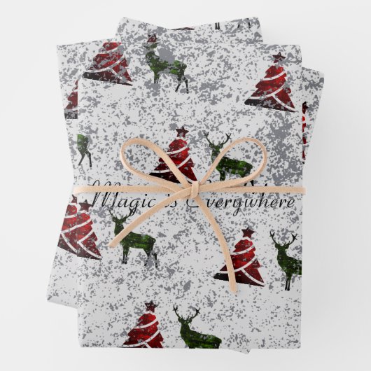 Weihnachtswrapping Paper Flat Sheet Set 3 Geschenkpapier Set (Beispiel)