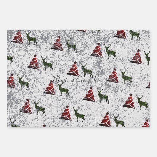 Weihnachtswrapping Paper Flat Sheet Set 3 Geschenkpapier Set (Vorderseite)
