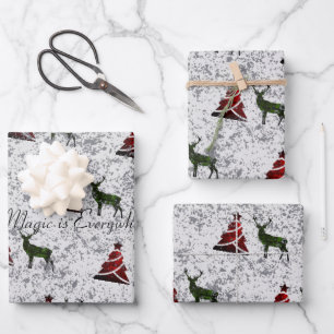 Weihnachtswrapping Paper Flat Sheet Set 3 Geschenkpapier Set