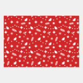Weihnachtswrapping Paper Flat Sheet Set 3 Geschenkpapier Set (Vorderseite 3)