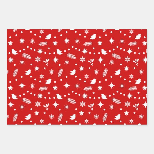 Weihnachtswrapping Paper Flat Sheet Set 3 Geschenkpapier Set (Vorderseite 3)