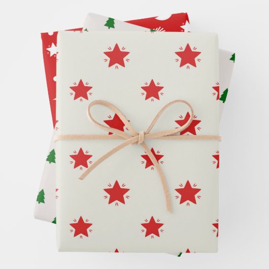 Weihnachtswrapping Paper Flat Sheet Set 3 Geschenkpapier Set (Beispiel)