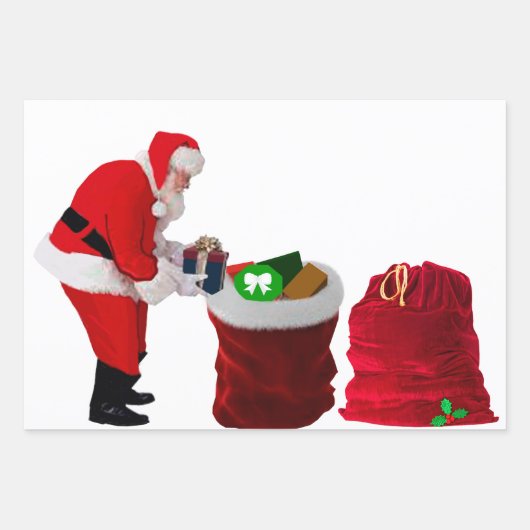 Weihnachtswrapping Paper Flat Sheet Set 3 Geschenkpapier Set (Vorderseite 2)