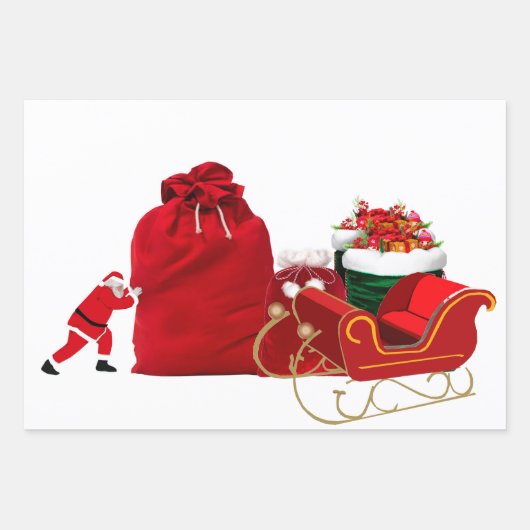 Weihnachtswrapping Paper Flat Sheet Set 3 Geschenkpapier Set (Vorderseite 3)