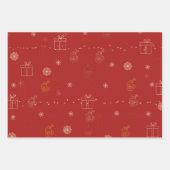 Weihnachtswrapping Paper Flat Sheet Set 3 Geschenkpapier Set (Vorderseite 2)