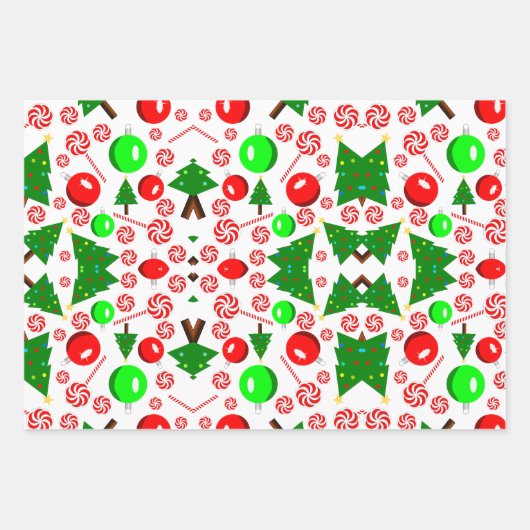 Weihnachtswrapping Paper Flat Sheet Set 3 Geschenkpapier Set (Vorderseite 3)