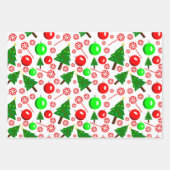 Weihnachtswrapping Paper Flat Sheet Set 3 Geschenkpapier Set (Vorderseite 2)