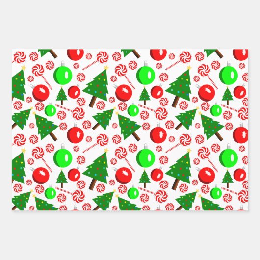 Weihnachtswrapping Paper Flat Sheet Set 3 Geschenkpapier Set (Vorderseite 2)