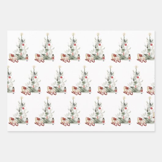 Weihnachtswrapping Paper Flat Sheet Set 3 Geschenkpapier Set (Vorderseite 3)