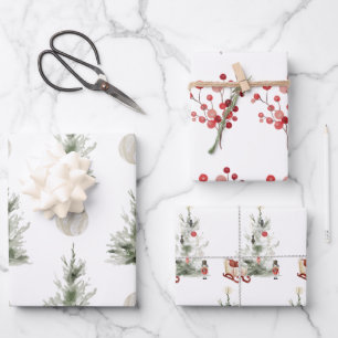Weihnachtswrapping Paper Flat Sheet Set 3 Geschenkpapier Set