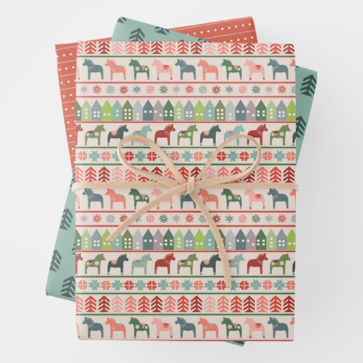 Weihnachtswrapping Paper Flat Sheet Set 3 Geschenkpapier Set (Beispiel)