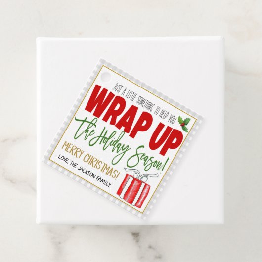 Weihnachtswrapping Paper Geschenkmarke Geschenkanhänger (Beispiel)