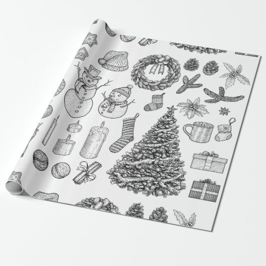 Weihnachtswrapping Paper Geschenkpapier (Ungerollt)