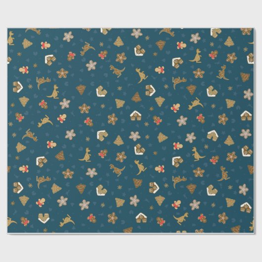 Weihnachtswrapping Paper Gingerbreet Holiday Wrap Geschenkpapier (Flach)