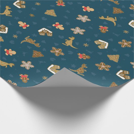 Weihnachtswrapping Paper Gingerbreet Holiday Wrap Geschenkpapier (Ecke)