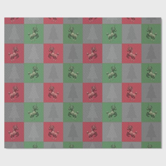 Weihnachtswrapping Paper (Grau) Geschenkpapier (Flach)