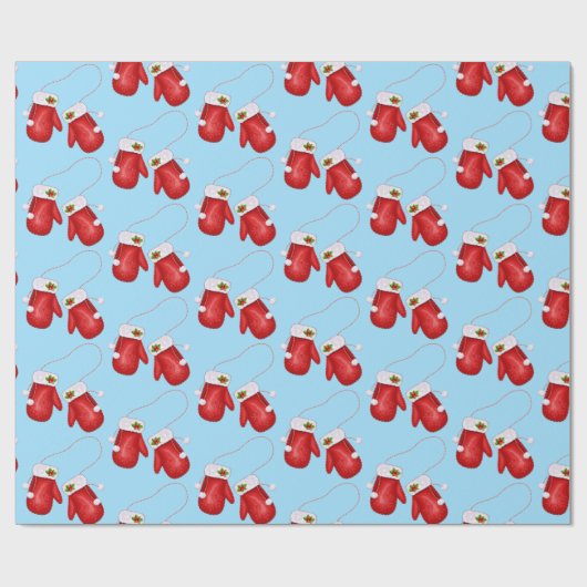 Weihnachtswrapping Paper Holiday Mittens Geschenkpapier (Flach)