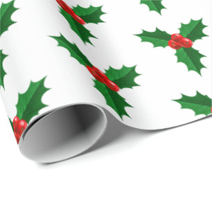 Weihnachtswrapping Paper-Holly Geschenkpapier