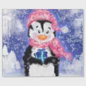Weihnachtswrapping Paper Little Pinguin mit Gesche Geschenkpapier (Flach)