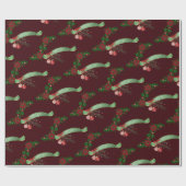 Weihnachtswrapping Paper Merry Poinsettia Geschenkpapier (Flach)