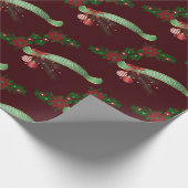 Weihnachtswrapping Paper Merry Poinsettia Geschenkpapier (Ecke)